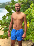 Short de bain homme bleu mi-cuisse